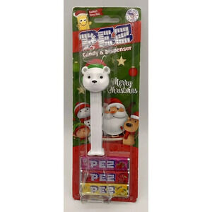 Polar Bear With Christmas Hat PEZ Candy Dispenser‎ Holiday Factory Sealed